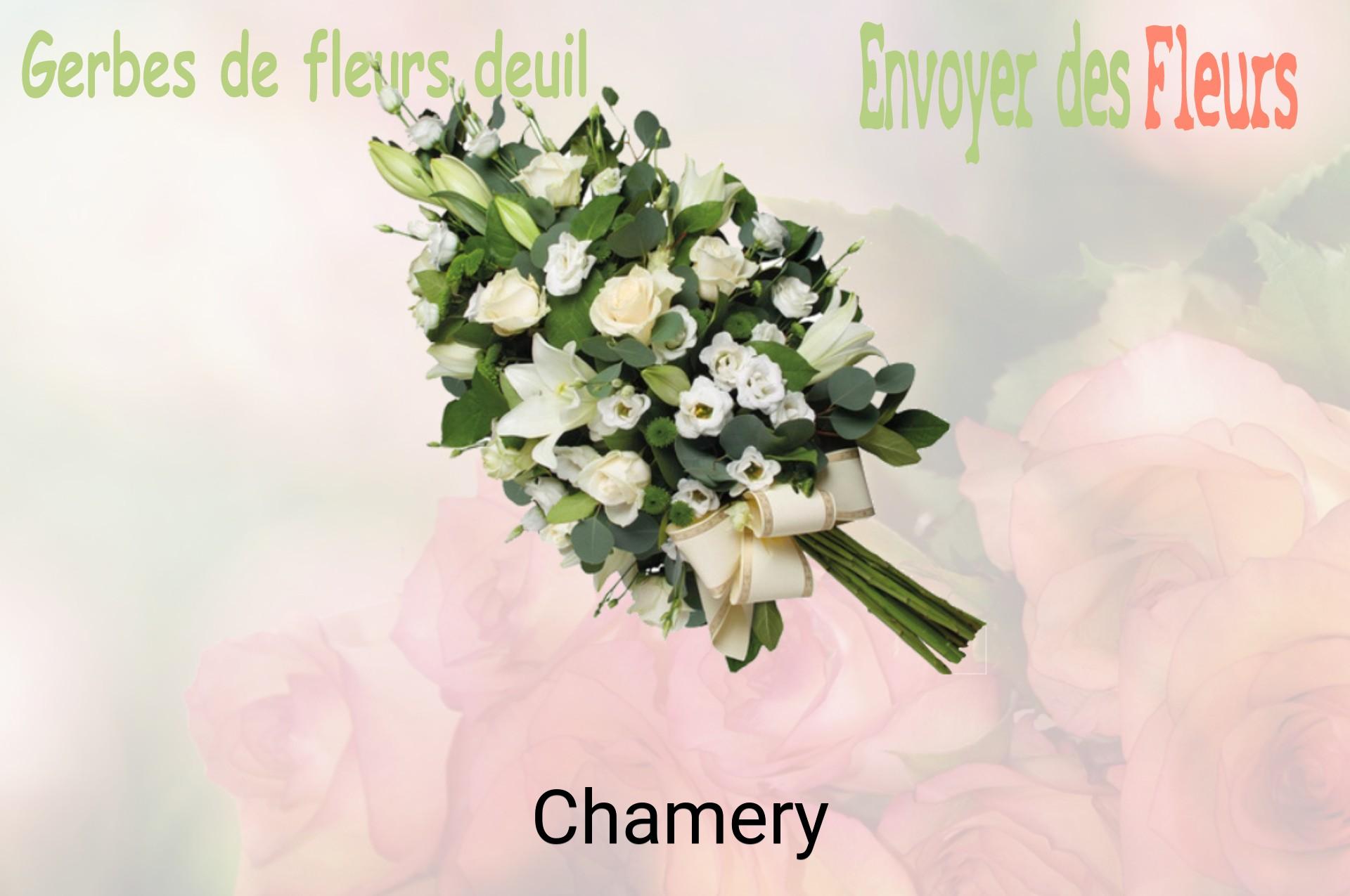 Gerbe de fleurs de deuil livrée à Chamery